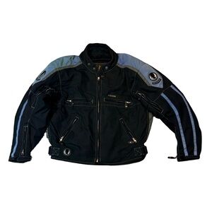 Belstaff women’s M Medium black blue padded cafe style racing motorcycle jacket